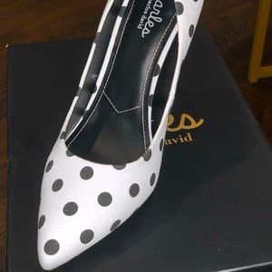 Charles by Charles David Women's Maxx Pump White/Black Polka Dot Stiletto NIB